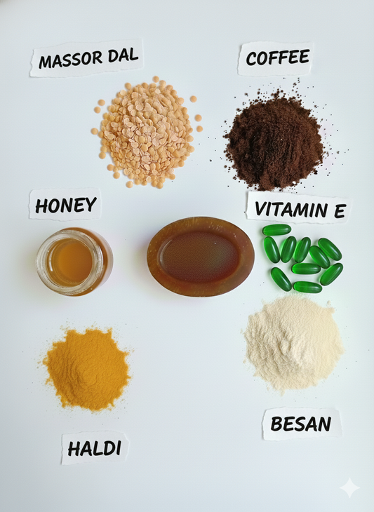 De-Tan Soap of Massor dal Coffee Honey Vitamin E Haldi Besan